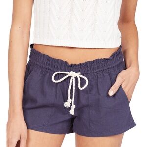 Roxy Navy Linen Shorts